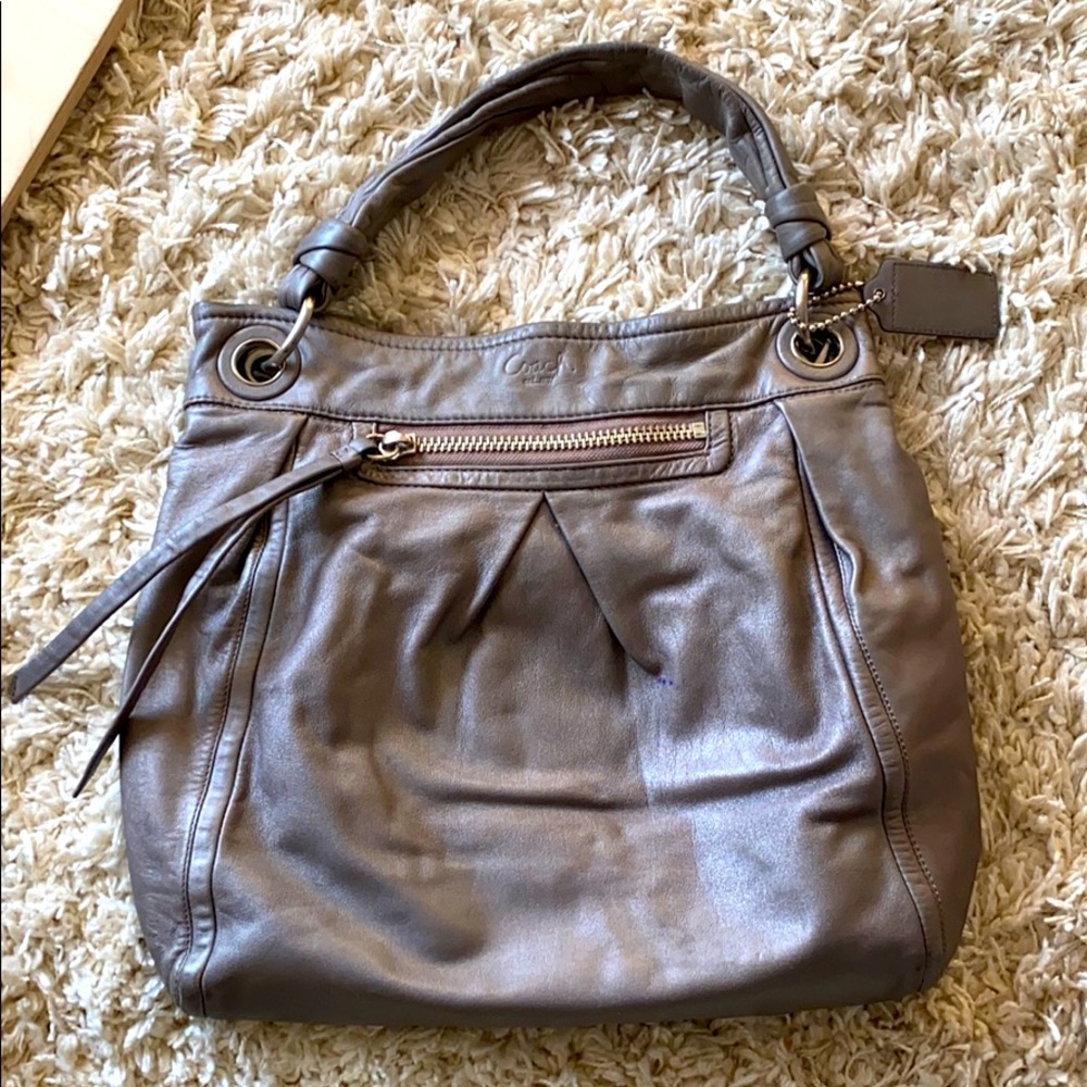 Grey/Silver Coach Hobo bag